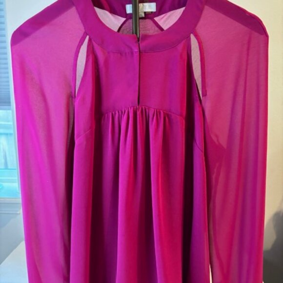 1.STATE Tunic Blouse Size S Lined Long Sleeve Hook and Eye Key Hole Closure - Picture 8 of 9